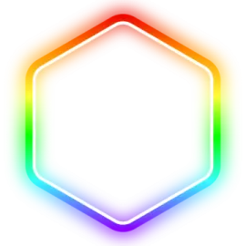 a rainbow hexagon on a white background