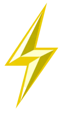 a yellow lightning bolt