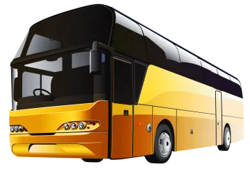 a yellow bus on a white background