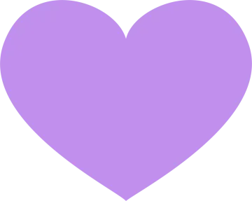 a purple heart on a white background