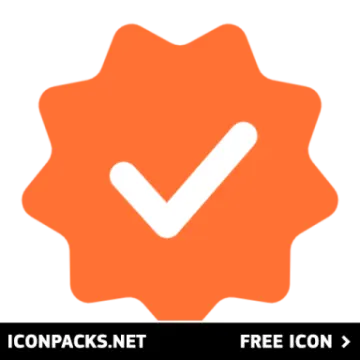 an orange icon with a check mark on it