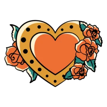 a heart with roses on it