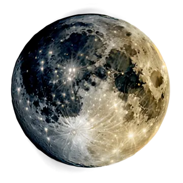 a full moon with stars in the sky