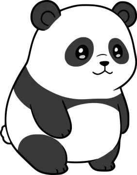 a panda bear sitting on the ground
