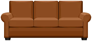 a brown couch on white background