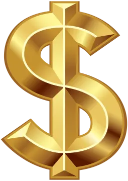 a gold dollar sign