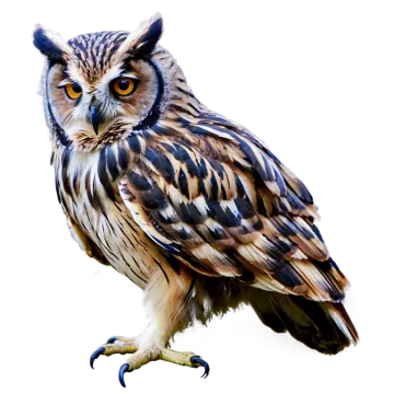 an owl is standing on a white surface
