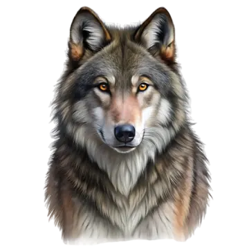 a drawing of a wolf's face