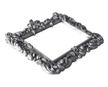 an ornate frame with a white background