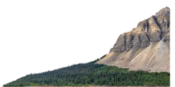 a large mountain in the distance
