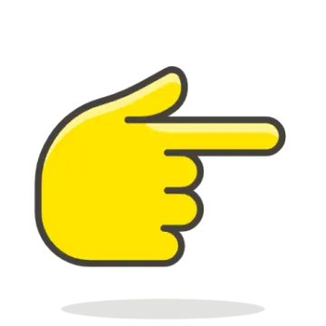 a yellow hand pointing at the viewer