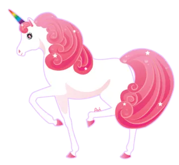 a pink unicorn with a star on its head
