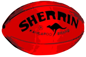 a red football ball with the word shekin on it