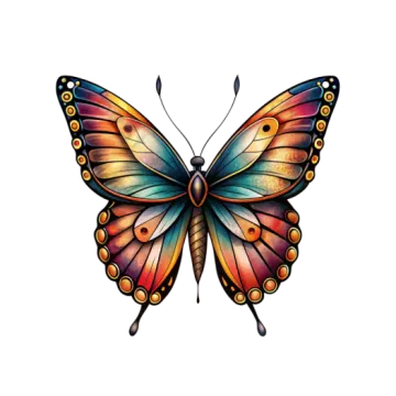 a colorful butterfly tattoo design