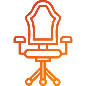 an orange office chair
