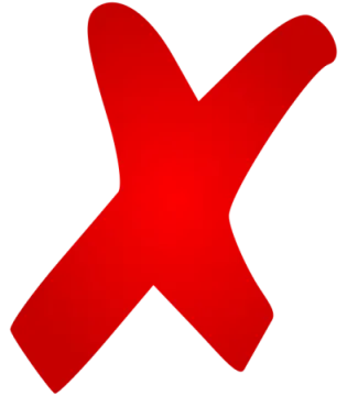 a red x icon on a white background