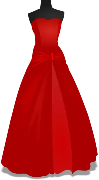 a red dress on a manne