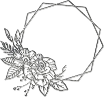 a circular frame with flowers and leaves on it