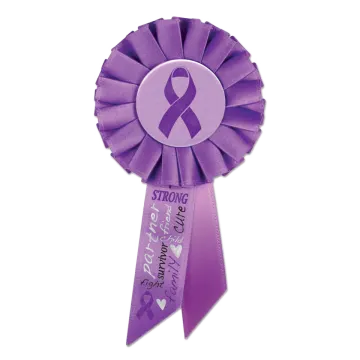a purple ribbon with the words strong and strong on it