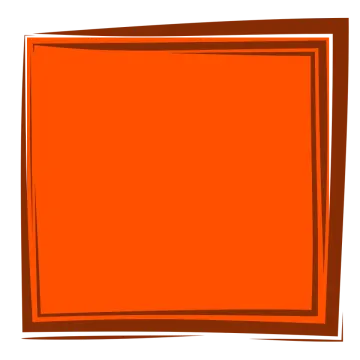 an orange square frame on a white background