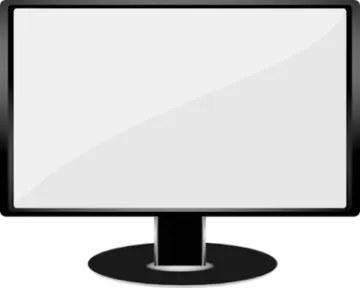 a computer monitor on a white background