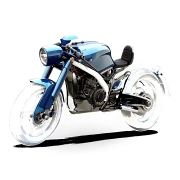 a blue and black motorcycle on a white background