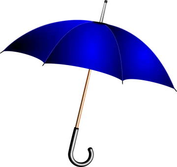 a blue umbrella on a white background