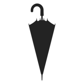 a black and white silhouette of an umbrella
