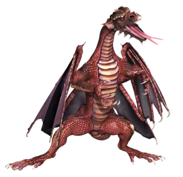 a red dragon with its wings spread out