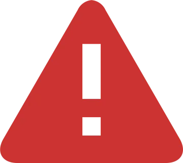 a red triangle with a white arrow in the middle
