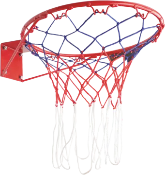a red and blue basketball hoop