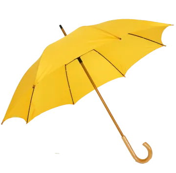a yellow umbrella on a white background