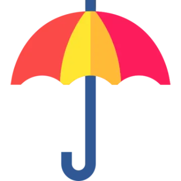 an umbrella with the colors of the rainbow