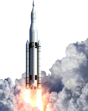 an image of a rocket taking off into the sky