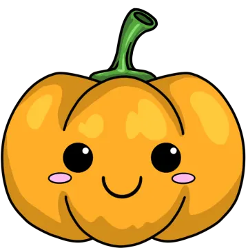 a cartoon pumpkin with a smiley face
