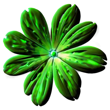 a green flower on a white background
