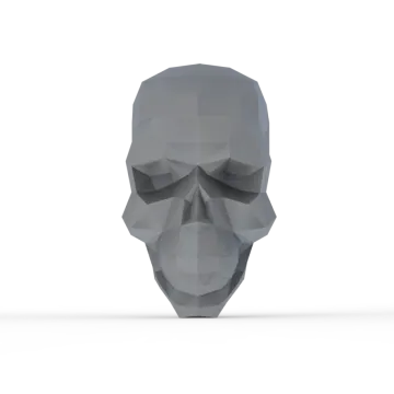 a black skull head on a white background