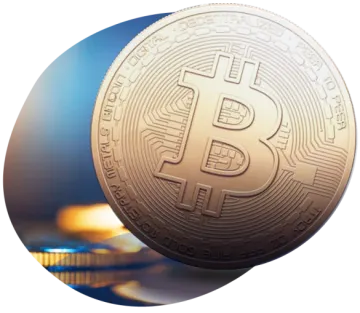 a coin with the bitco logo on it