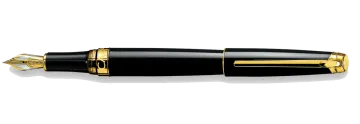 a black and gold fountain pen