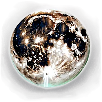 a glass ball with fireworks on it