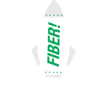 a white and green sticker with the word fi on it