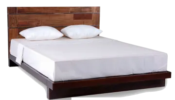 a bed with two pillows on it