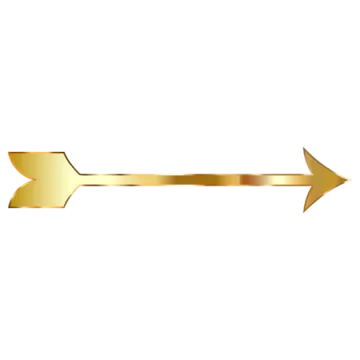 a gold arrow on a white background