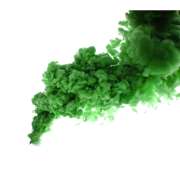 green smoke on a white background