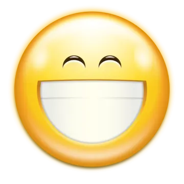 a yellow smiley face with a white background