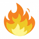 a fire icon on a white background