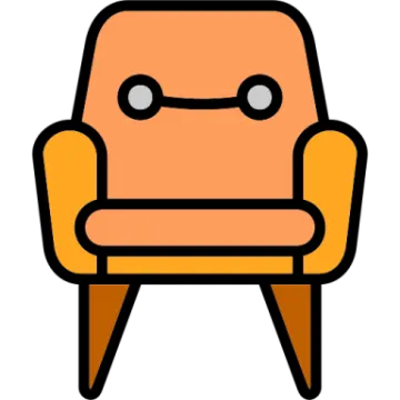 a chair with a smiley face on it
