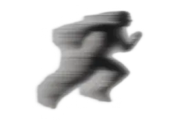 a black and white photo of a man running