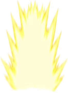 a yellow fire flame on a white background