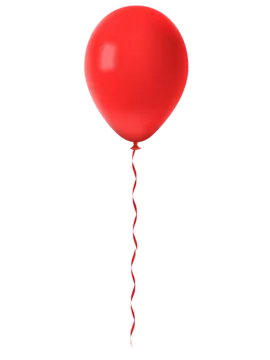 a red balloon on a white background